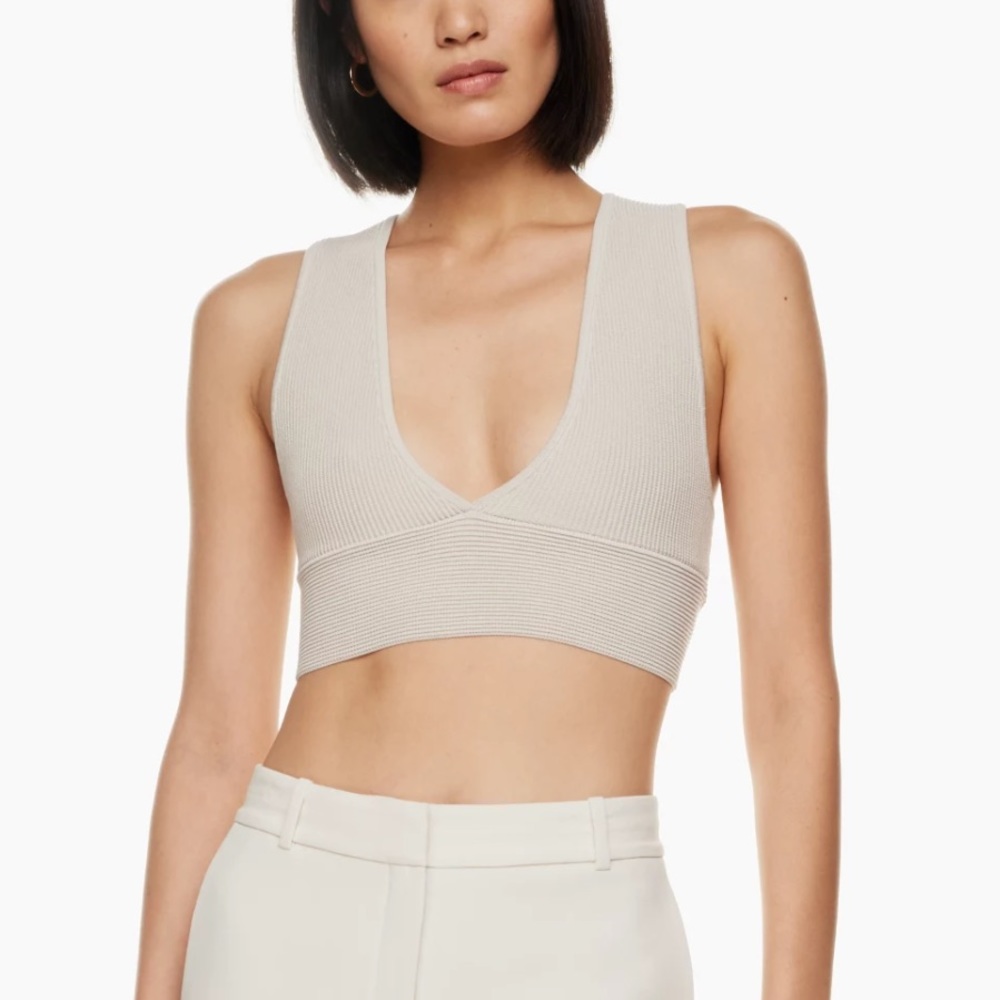 Aritzia Babaton Sculpt Knit Deep V Tank